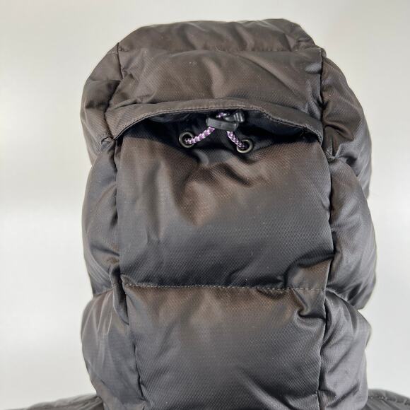 Lands End Down Quilted Puffer Jacket Hooded Black - Picture 9 of 14